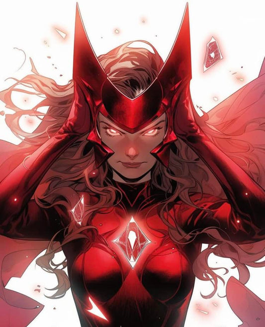 Comic Heroine Red Energy Print Poster