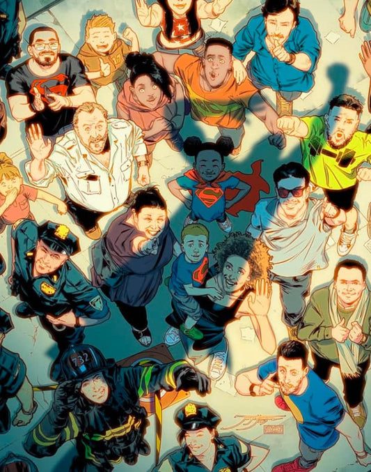 Community Superheroes Gathering Print Poster