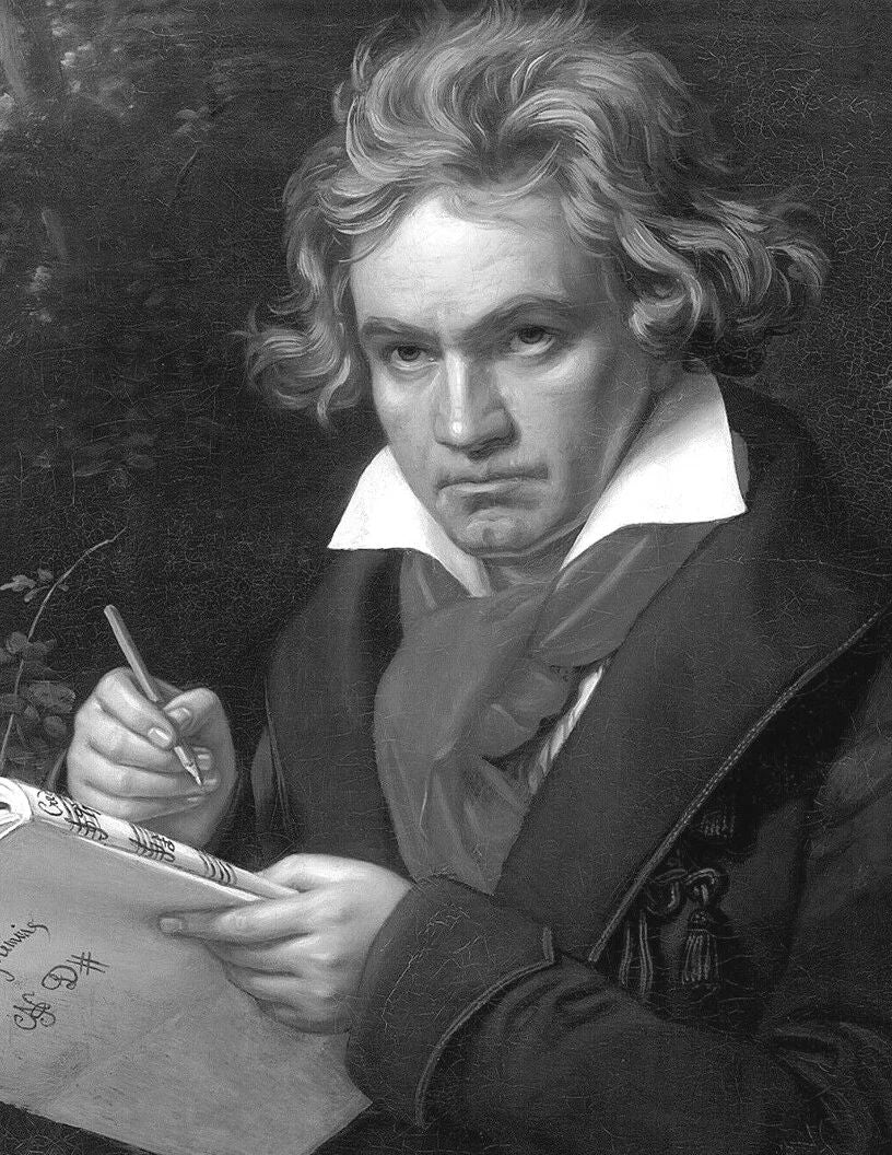 Composer Pianist Musician Ludwig Van Beethoven Poster Painting Reprint