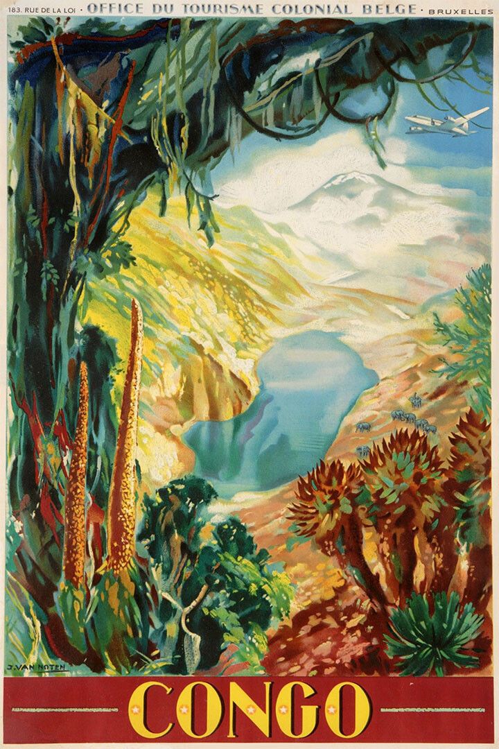 Congo African Jungle 1930S Vintage Style Travel Jigsaw Puzzle