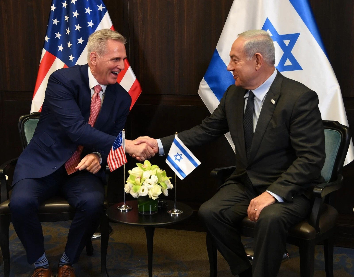 Congressman Kevin Mccarthy W Benjamin Netanyahu Picture Keychain Keychain 6X8