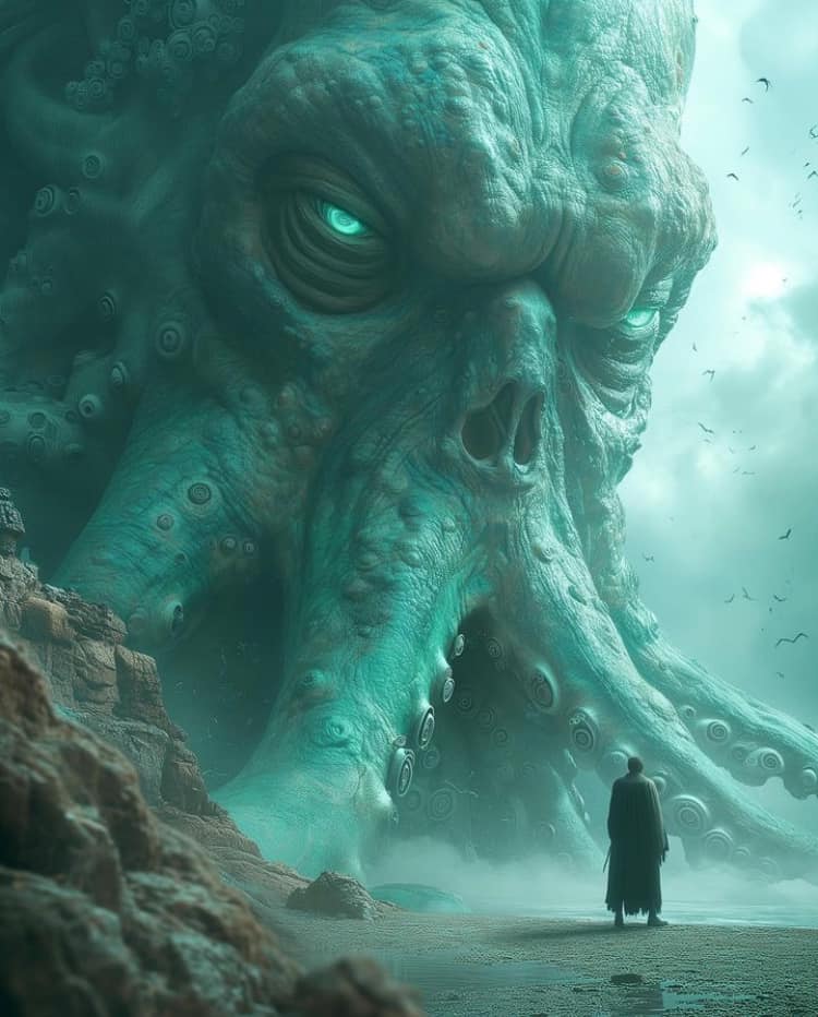 Cosmic Horror Figure Cthulhu Interaction Print Poster