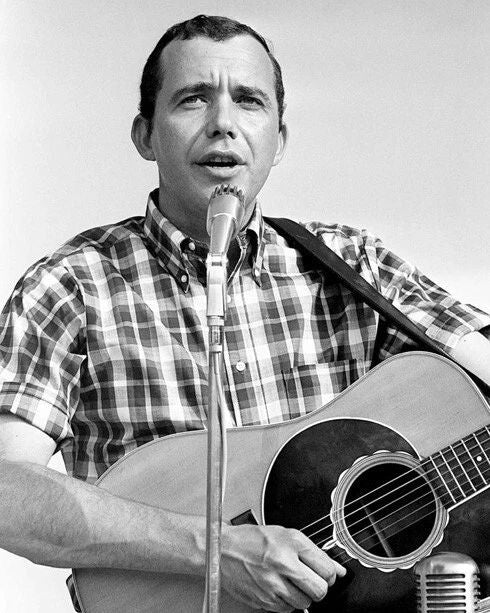 Country Rock Singer Bobby Bare Glossy Magnet Guitarist Print