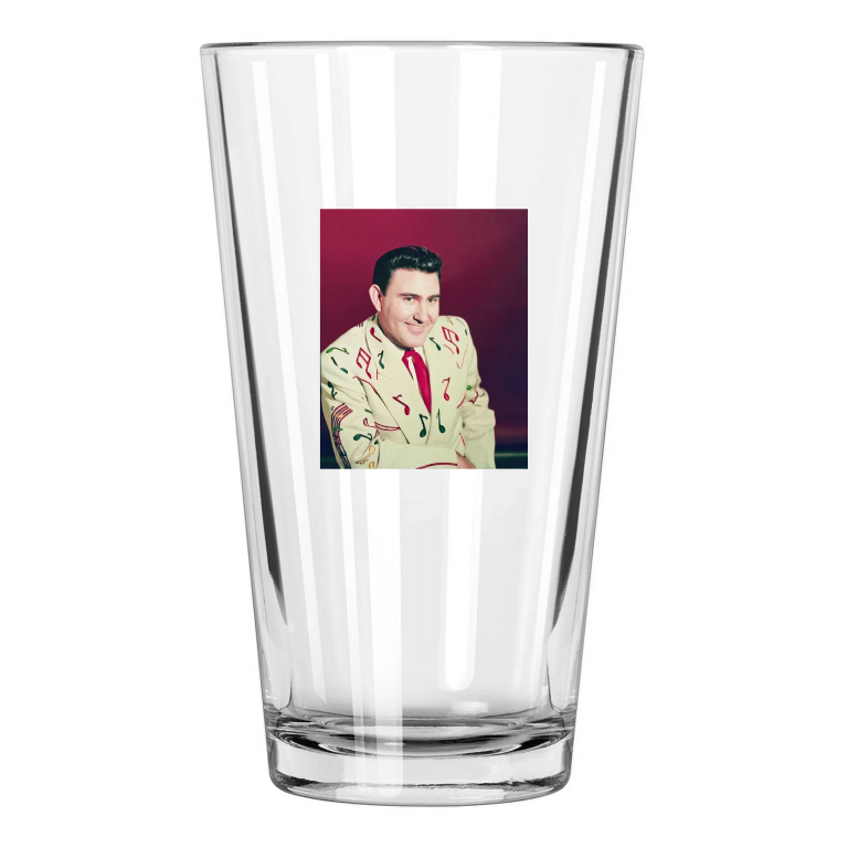 Country Singer Webb Pierce Photo Honky Tonk Portrait Pint Beer Drinking Glass