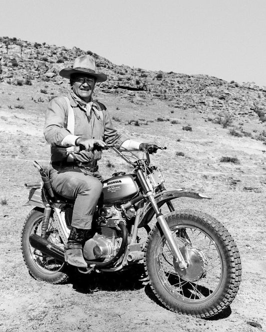 Cowboy Actor John Wayne Glossy Magnet Honda Motorcycle Print Celebrity