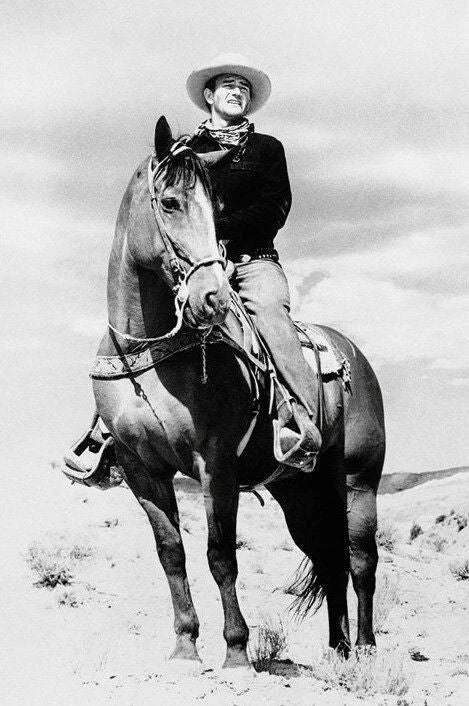 Cowboy Western Actor John Wayne On A Horse Classic Keychain Picture Keychain