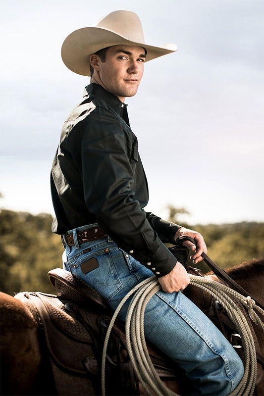 Cowboy With Horse Hot Male Model Painting Jigsaw Puzzle