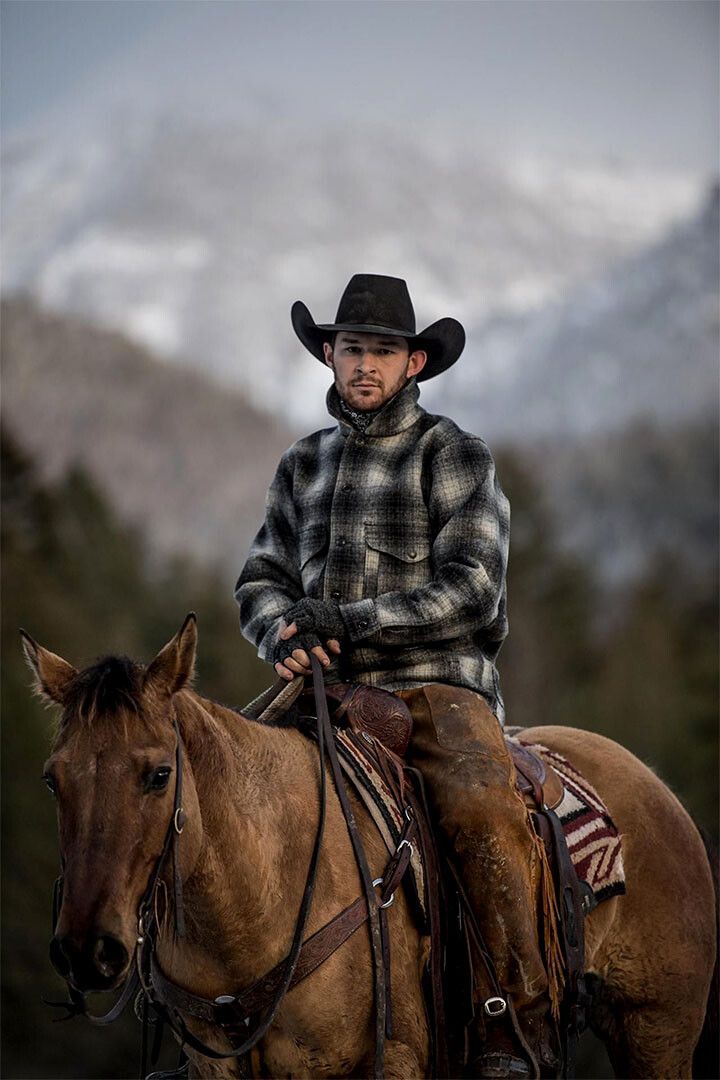 Cowboy With Horse Sexy Male Model Painting Jigsaw Puzzle