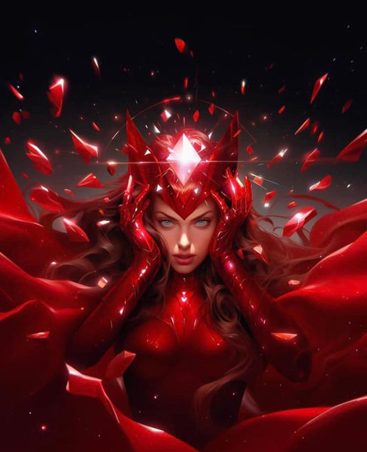 Crimson Magic Portrait Print Poster