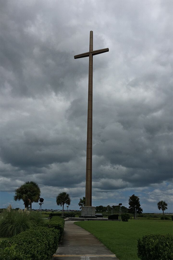 Cross At Saint Augustine Shore Print Jigsaw Puzzle