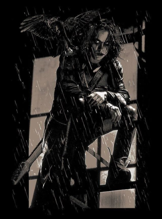 Crow Rainy Window Stance 1674 Print Poster
