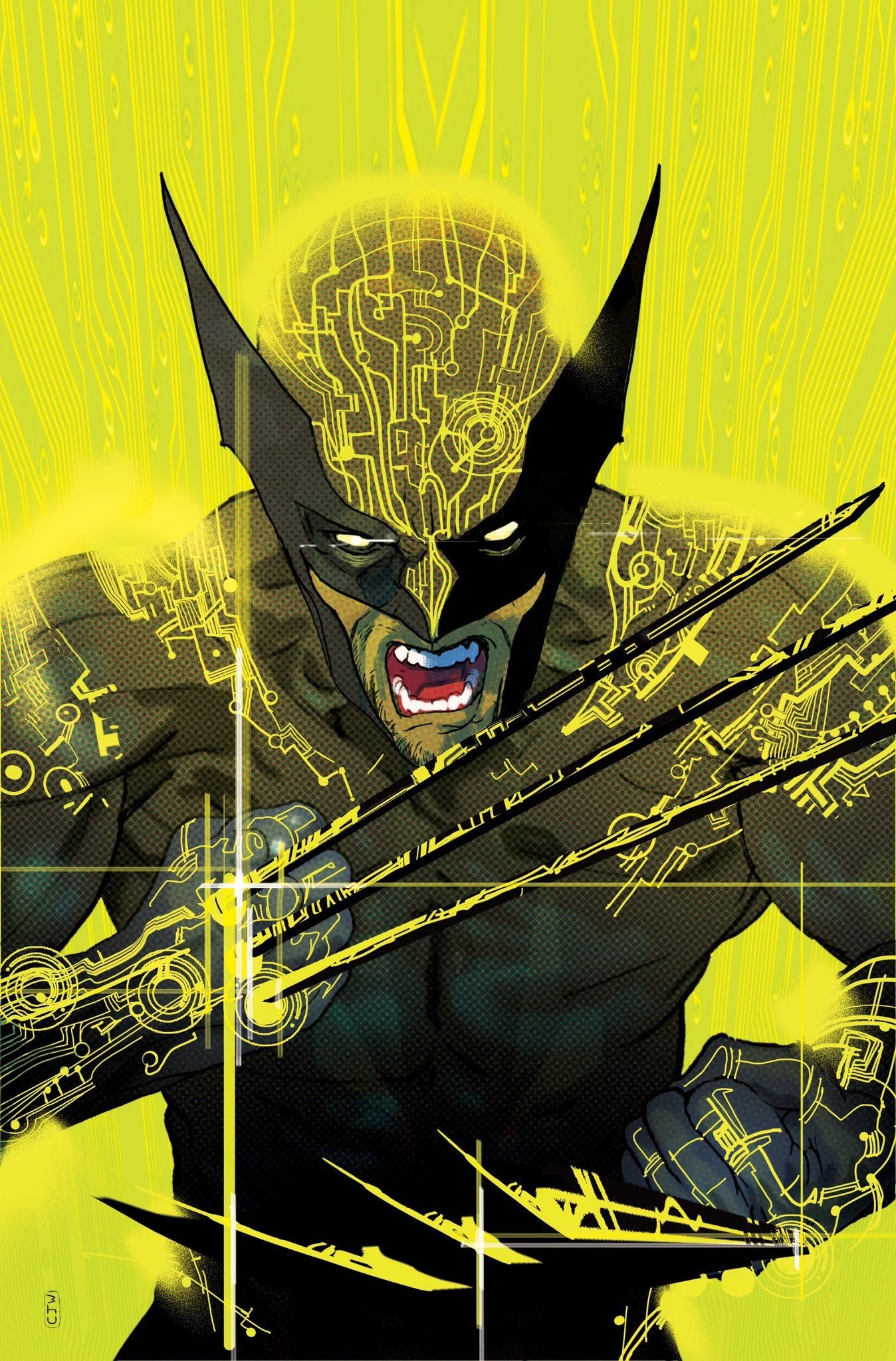 Cybernetic Warrior Portrait Print Poster