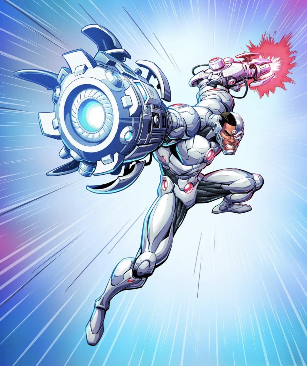 Cyborg Action Pose Print Poster