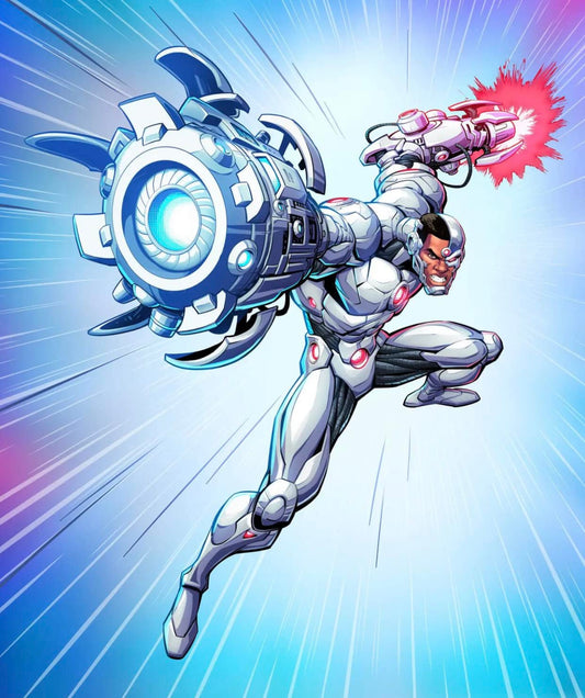 Cyborg Action Pose Print Poster