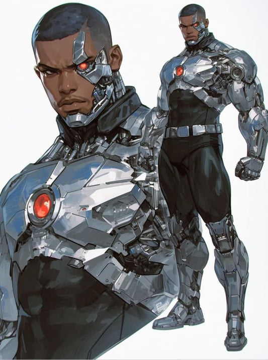 Cyborg Character Design Print Poster