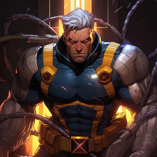 Cyborg Hero Portrait Print Poster