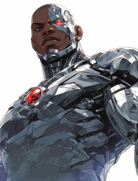 Cyborg Portrait Print Poster