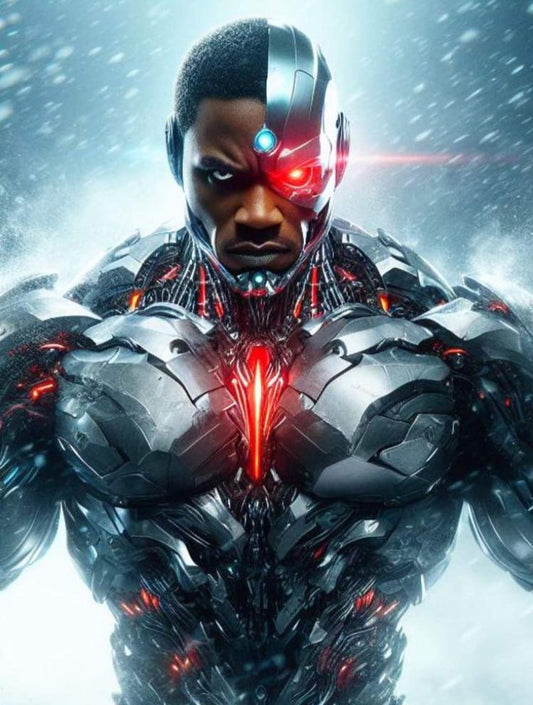 Cyborg Portrait Dramatic Artwork Print Poster