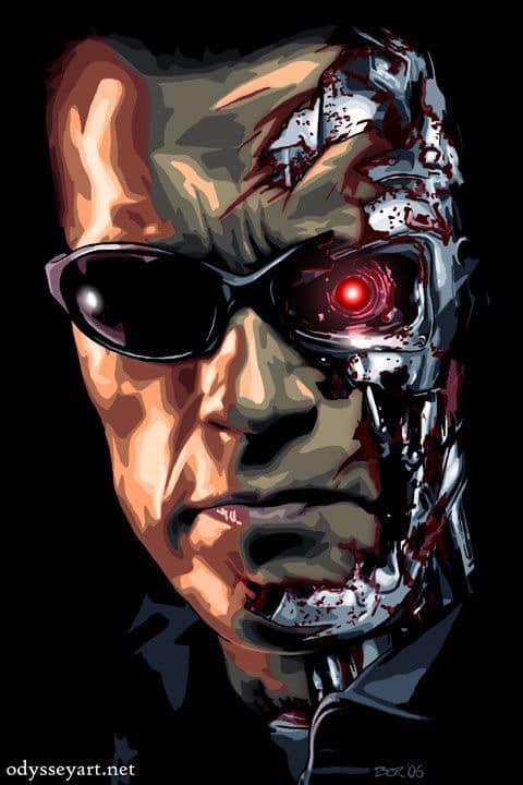 Cyborg Portrait Red Eye Jigsaw Puzzle