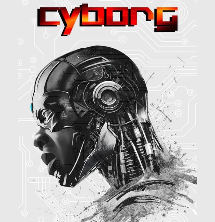 Cyborg Profile Artwork Print Poster