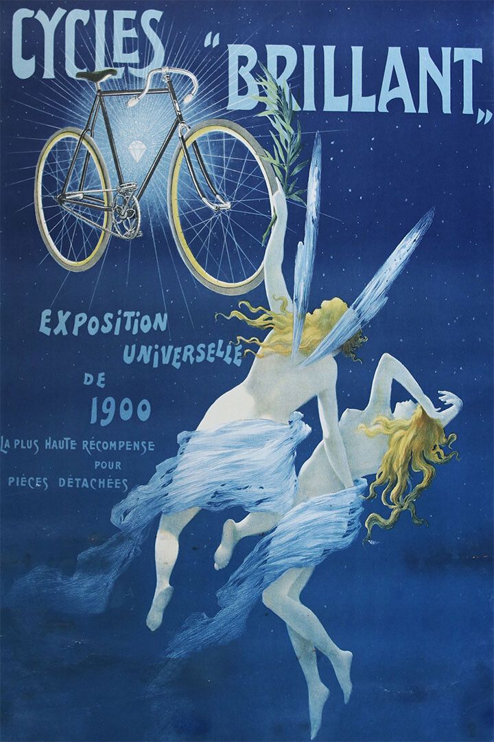 Cycles Brilliant 1900 Vintage Art Nouveau Bicycle History Jigsaw Puzzle