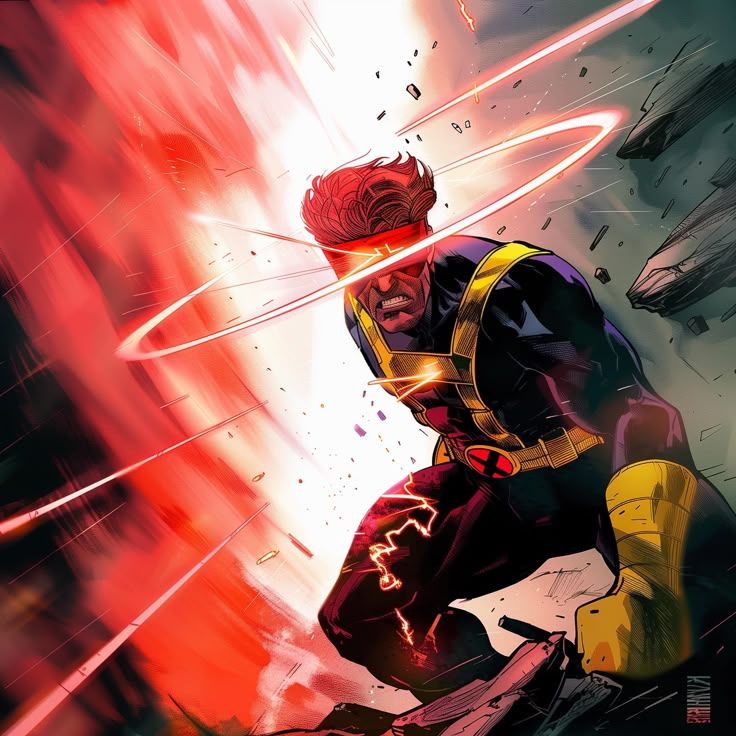 Cyclops Power Action Comic Print Poster