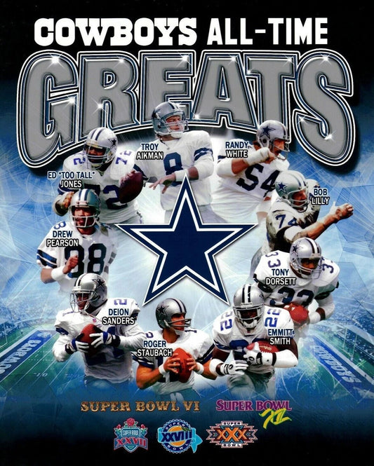 Dallas Cowboys Keychain Football Picture Nfl Deion Emmitt Dorsett Aikman Lilly