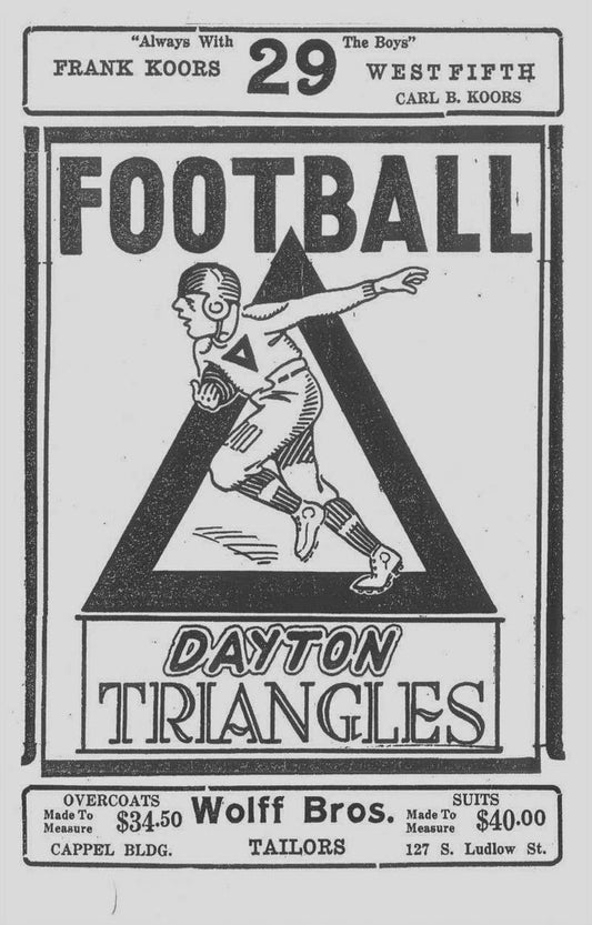 Dayton Triangles Ad Magnet Football Picture Nfl