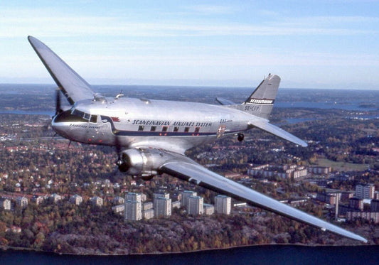 Dc 3 Vintage Propellor Plane Scandinavian Airlines Retro Picture Magnet