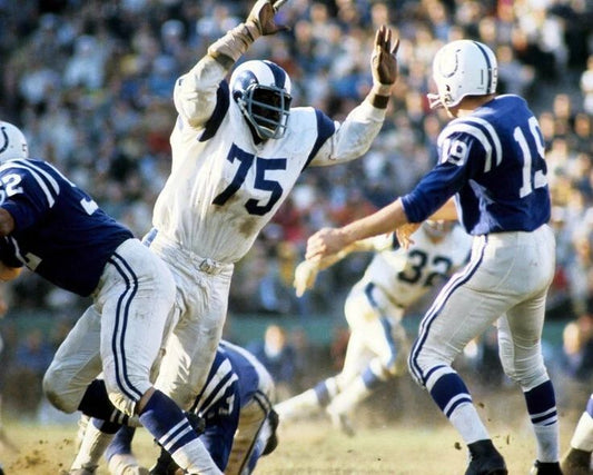Deacon Jones Johnny Unitas Photo La Rams Los Angeles Picture Nfl Football