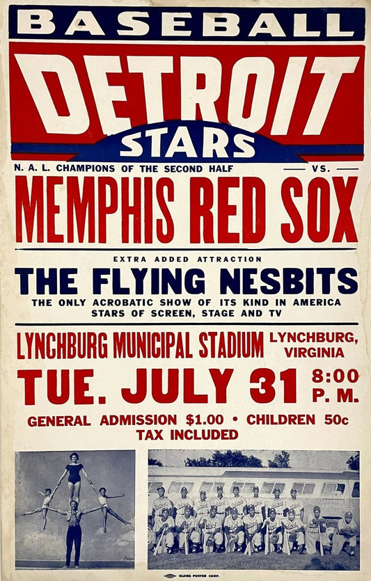 Detroit Stars Vs Memphis Red Sox Team Keychain Baseball Picture Negro League