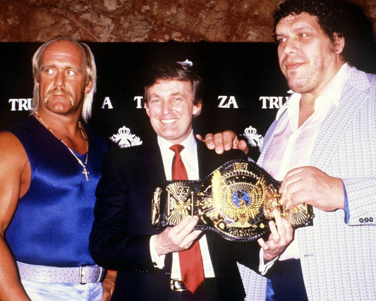 Donald Trump Hulk Hogan & Andre The Giant Keychain Wrestling Picture Wwf Color