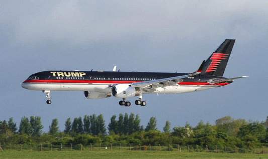 Donald Trump Shuttle Keychain Picture Plane In Air Wide Border
