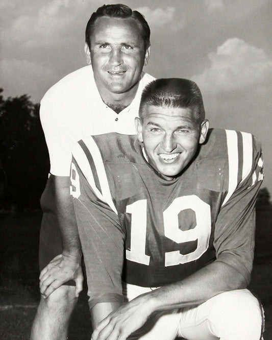 Don Shula & Johnny Unitas Magnet Baltimore Colts Picture Nfl Football Bw