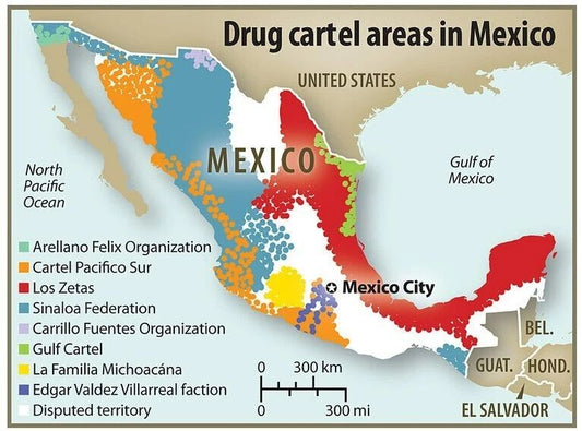 Drug Cartel Map Photo Mexico Organized Crime Mexican Control Picture