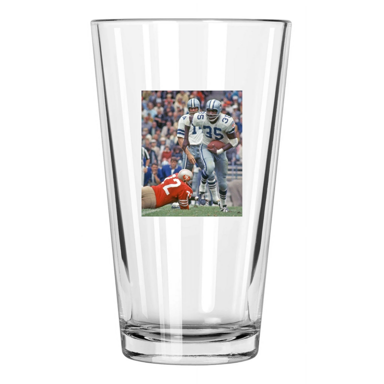 Dallas Cowboys Calvin Hill Photo Rookie Nfl Football Pint Beer Drinking Glass