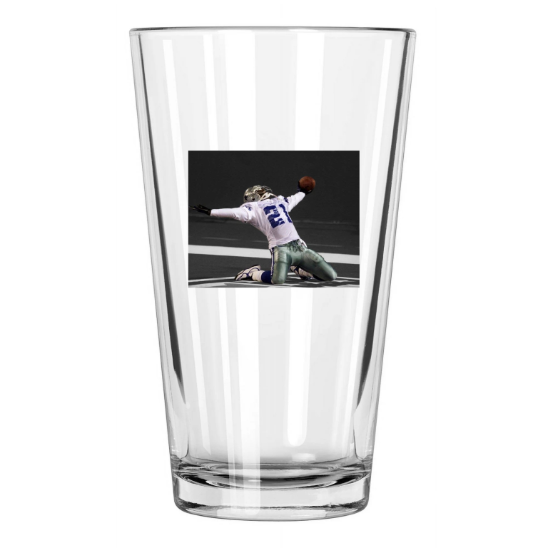 Dallas Cowboys Deion Sanders 'Primetime' Spotlight Football Pint Beer Glass