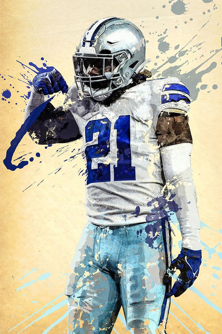 Dallas Cowboys Ezekiel Elliott American Football Painting Jigsaw Puzzle
