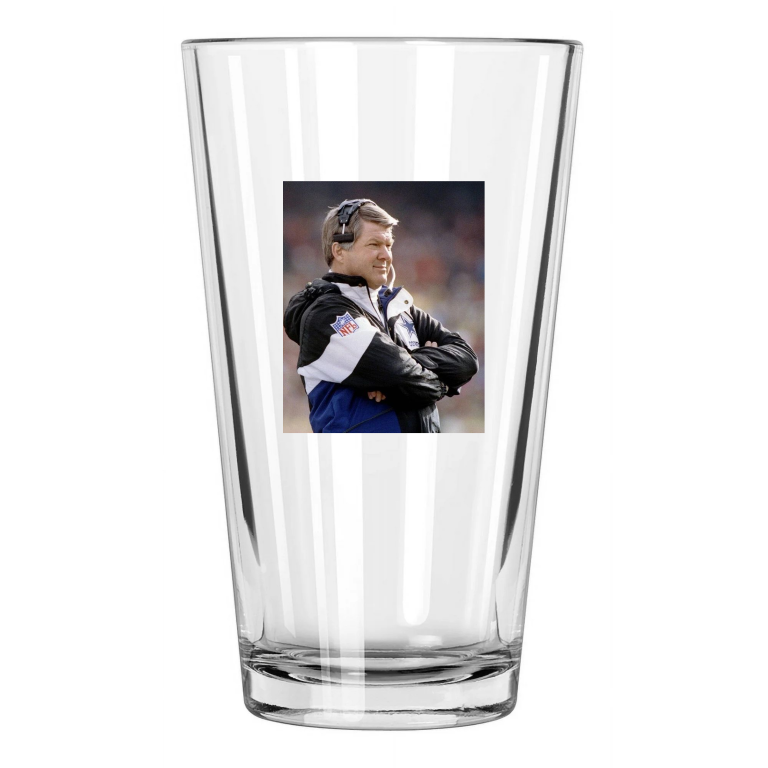 Dallas Cowboys Jimmy Johnson Photo Coach Hof 2020 Pint Beer Drinking Glass