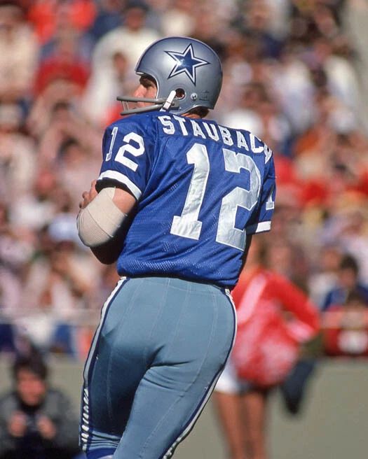 Dallas Cowboys Roger Staubach Glossy Keychain Football Keychain Hof 85