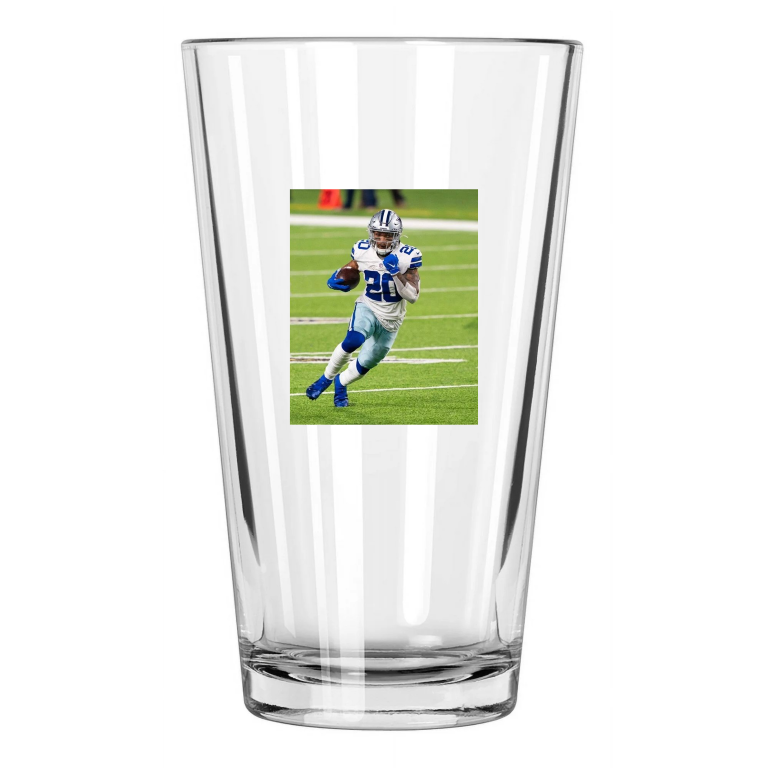 Dallas Cowboys Tony Pollard Photo Football Pint Beer Drinking Glass
