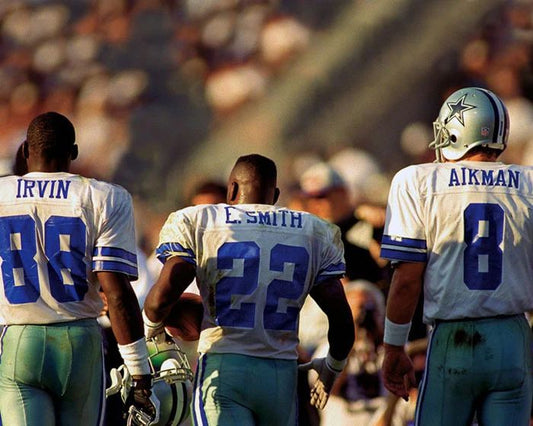 Dallas Cowboys Troy Aikman, Michael Irvin & Emmitt Smith Glossy Photo Print