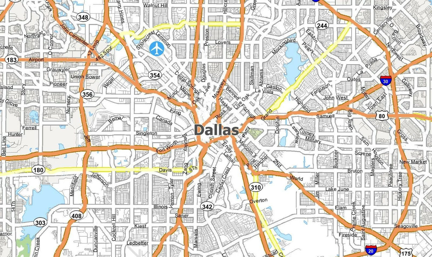 Dallas Texas City Road Map Keychain Keychain Picture Print Cowboys
