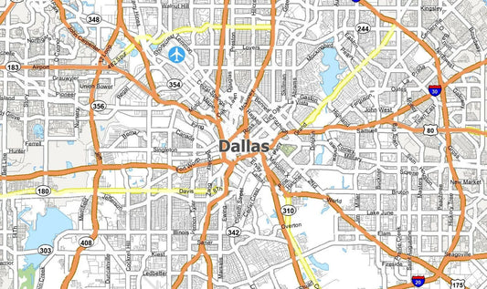 Dallas Texas City Road Map Keychain Keychain Picture Print Cowboys