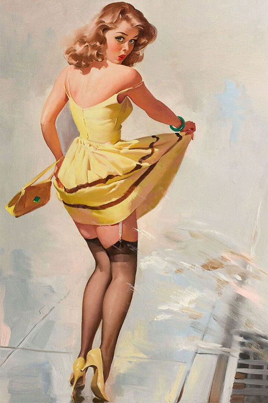 Dampened Doll Vintage Style Sexy Girl Pinup Jigsaw Puzzle