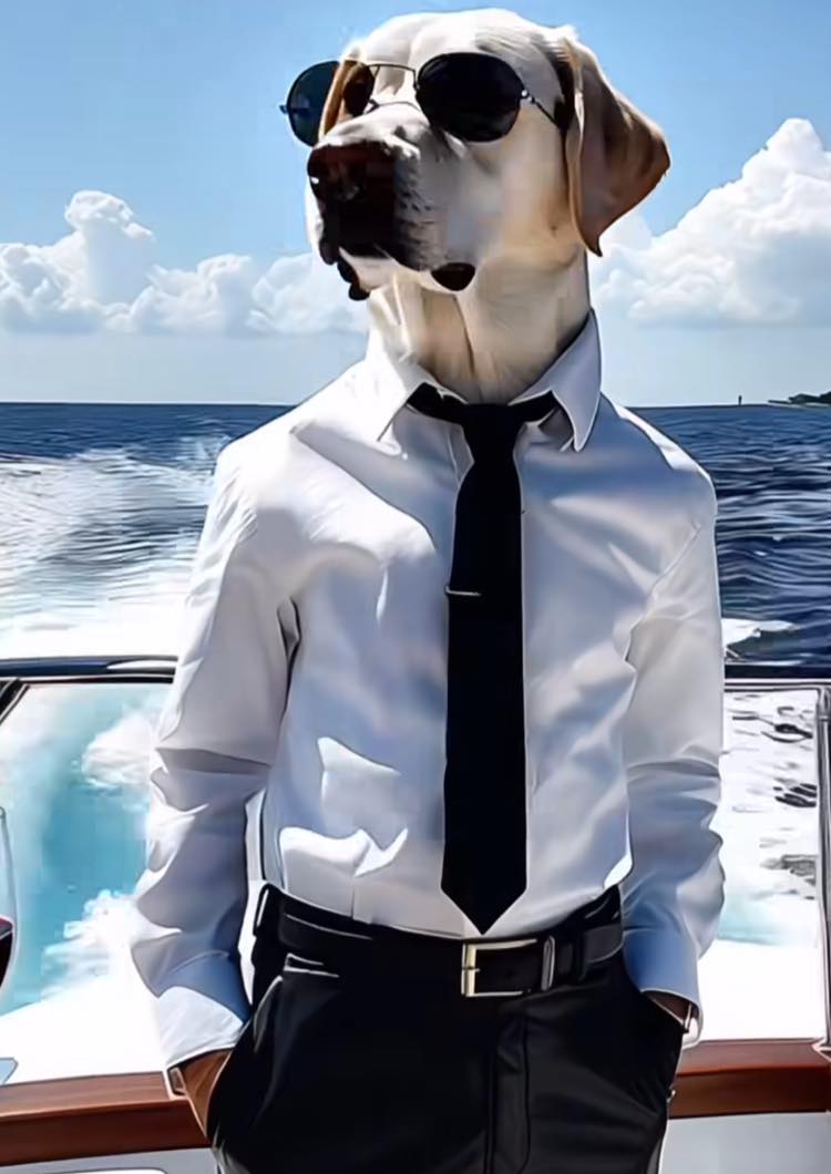 Dapper Dog Boat Day Print Poster