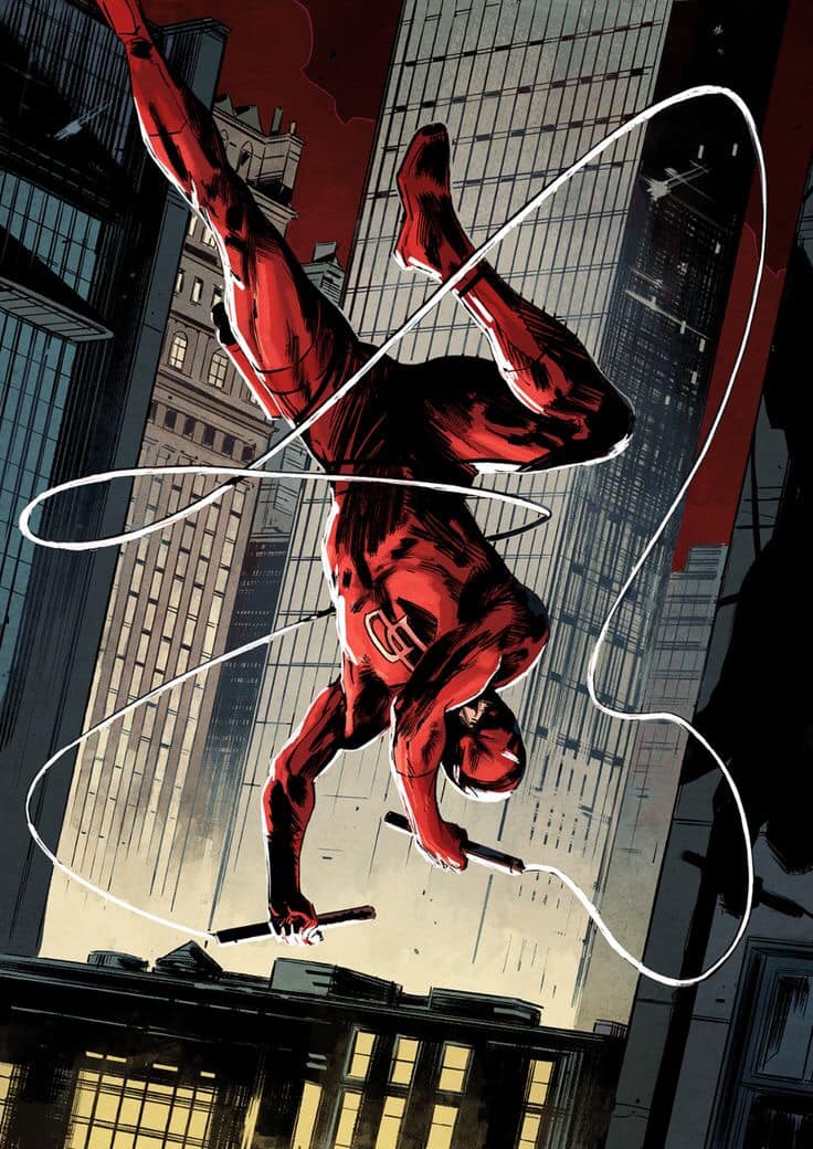 Daredevil Action Cityscape Print Poster