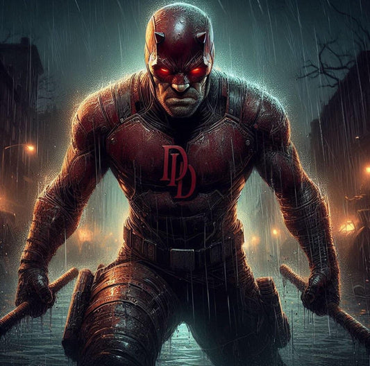 Daredevil Action Rainy Night Print Poster