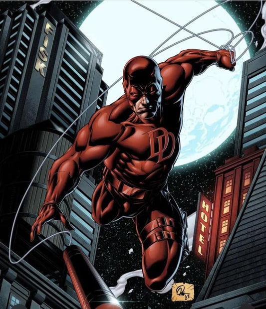 Daredevil Action Scene Cityscape Print Poster