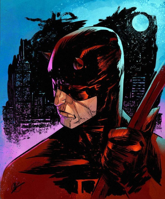 Daredevil Art Portrait Nightscape Print Poster